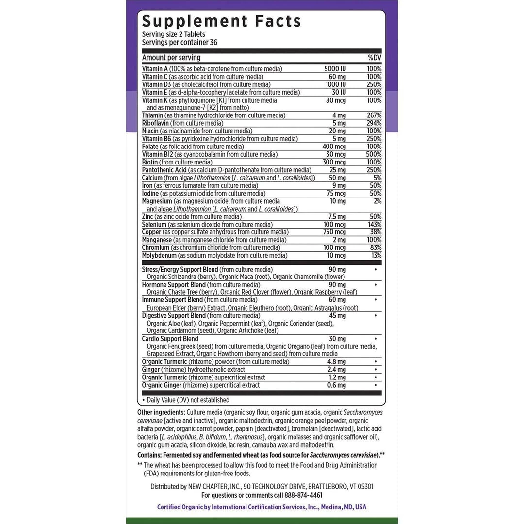 New Chapter Every Woman Multivitamin Fermented With Probiotics + Iron + Vitamin D3 + B Vitamins + Organic Non-GMO Ingredients - 72 Count 2 New Chapter Every Woman Multivitamin Fermented With Probiotics + Iron + Vitamin D3 + B Vitamins + Organic Non-GMO Ingredients - 72 Count