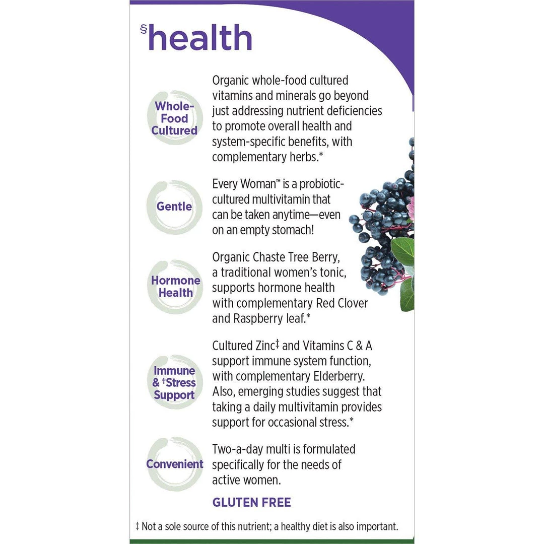 New Chapter Every Woman Multivitamin Fermented With Probiotics + Iron + Vitamin D3 + B Vitamins + Organic Non-GMO Ingredients - 72 Count 5 New Chapter Every Woman Multivitamin Fermented With Probiotics + Iron + Vitamin D3 + B Vitamins + Organic Non-GMO Ingredients - 72 Count