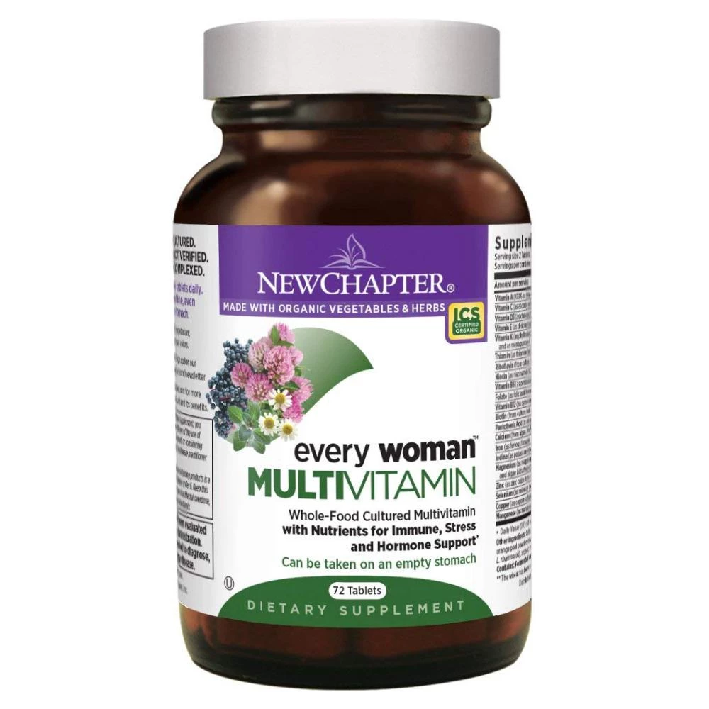 New Chapter Every Woman Multivitamin Fermented With Probiotics + Iron + Vitamin D3 + B Vitamins + Organic Non-GMO Ingredients - 72 Count 1 New Chapter Every Woman Multivitamin Fermented With Probiotics + Iron + Vitamin D3 + B Vitamins + Organic Non-GMO Ingredients - 72 Count