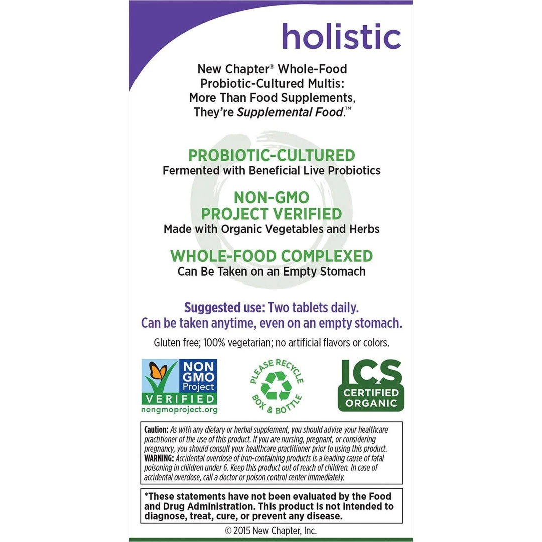 New Chapter Every Woman Multivitamin Fermented With Probiotics + Iron + Vitamin D3 + B Vitamins + Organic Non-GMO Ingredients - 120 Count 6 New Chapter Every Woman Multivitamin Fermented With Probiotics + Iron + Vitamin D3 + B Vitamins + Organic Non-GMO Ingredients - 120 Count