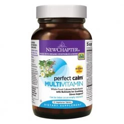 New Chapter Perfect Calm - Daily Multivitamin For Stress & Mood Support With B Vitamins + Holy Basil + Lemon Balm - 72 Vegetarian Tablets Health Supplements