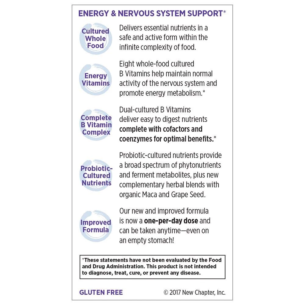 New Chapter Vitamin B Complex - Coenzyme B Food Complex With Vitamin B12 + B6 - Whole-Food - 90 Vegetarian Tablets 5 New Chapter Vitamin B Complex - Coenzyme B Food Complex With Vitamin B12 + B6 - Whole-Food - 90 Vegetarian Tablets