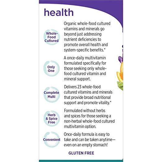 New Chapter Only One Multivitamin Organic Whole-Foods With Probiotics + B Vitamins + Vitamin D3 Non-GMO - 72 Tablets 3 New Chapter Only One Multivitamin Organic Whole-Foods With Probiotics + B Vitamins + Vitamin D3 Non-GMO - 72 Tablets