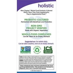 New Chapter Tiny Tabs Multivitamin With Fermented Priobiotics + Whole Foods + Vitamin D3 + B Vitamins - 192 Tablets