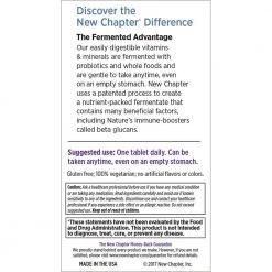 New Chapter Every Man's One Daily 55+ Multi With Fermented Probiotics + Whole Foods + Astaxanthin + Organic Non-GMO Ingredients - 72 Vegetarian Tablets Health Supplements