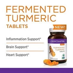 New Chapter Organic Turmeric Supplement - Fermented Turmeric Tablet For Brain, Heart And Inflammation Support - 48 Tablets