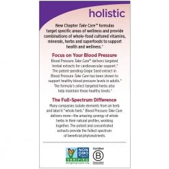 New Chapter Blood Pressure Supplement Take Care Supports Healthy Blood Vessel Function - 30 Vegetarian Capsules