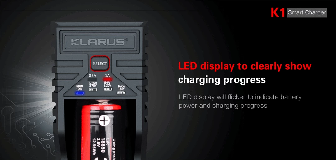 Klarus K1 Smart Charger For Li-ion/Ni-MH/Ni-Cd Rechargeable Batteries Outdoor Recreation 7 Klarus K1 Smart Charger For Li-ion/Ni-MH/Ni-Cd Rechargeable Batteries Outdoor Recreation