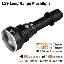 Flashlights Acebeam L19 1650 Lumen LED Flashlight, Long Throw, White LED, With 21700 Battery And Charger