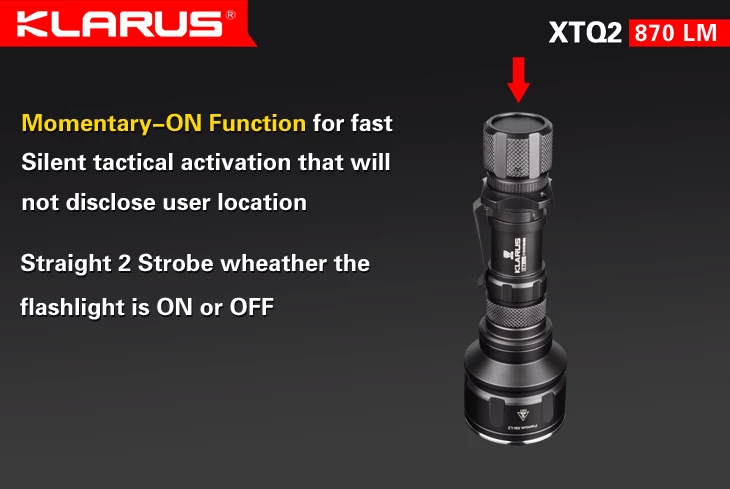 Flashlights Klarus XTQ2 LED Flashlight 5 Flashlights Klarus XTQ2 LED Flashlight