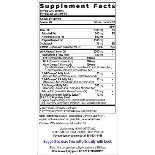 New Chapter Wholemega Extra-Virgin Alaskan Salmon Fish Oil - 180 Count Health Supplements 2 New Chapter Wholemega Extra-Virgin Alaskan Salmon Fish Oil - 180 Count Health Supplements