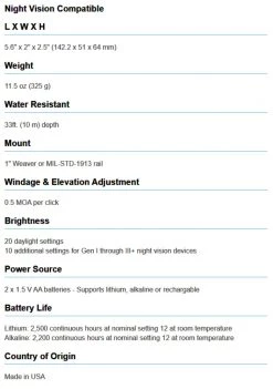 EoTech 552 A65 Holographic Weapon Sight With Night Vision Weapon Lights