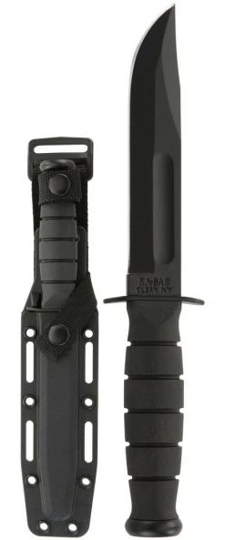 KABAR KA-BAR 1258 Short Point Knife - Hard Sheath, Black, Tactical Military Hunting