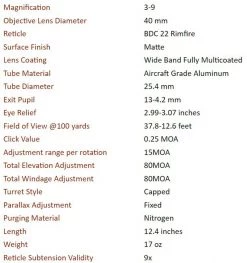 LightJunction Athlon Neos Riflescope, 3-9 X 40 (SFP) 1