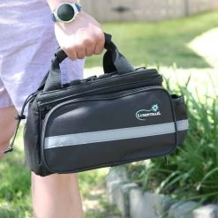 Lumintrail Bike Rack Bag, Rear Trunk Carrier Commuter Pannier With Rain Cover Outdoor Recreation