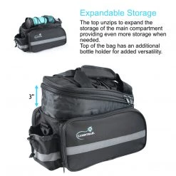 Lumintrail Bike Rack Bag, Rear Trunk Carrier Commuter Pannier With Rain Cover Outdoor Recreation