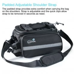 Lumintrail Bike Rack Bag, Rear Trunk Carrier Commuter Pannier With Rain Cover Outdoor Recreation