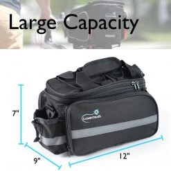 Lumintrail Bike Rack Bag, Rear Trunk Carrier Commuter Pannier With Rain Cover Outdoor Recreation