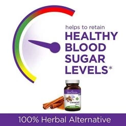 New Chapter Cinnamon Force Supplement For Blood Sugar Support With Antioxidant Action Non-GMO - 60 Vegetarian Capsules