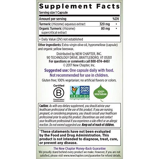 New Chapter Turmeric Force Inflammation Response - 60 Vegetarian Capsules 2 New Chapter Turmeric Force Inflammation Response - 60 Vegetarian Capsules