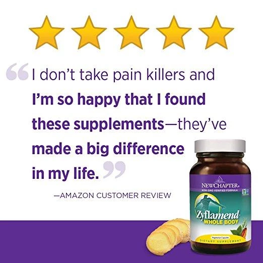 New Chapter Zyflamend Whole Body Herbal Pain Relief - 120 Vegetarian Capsules 4 New Chapter Zyflamend Whole Body Herbal Pain Relief - 120 Vegetarian Capsules