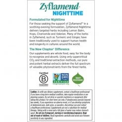 New Chapter Sleep Aid Zyflamend Nighttime Supports Sleep & Whole Body With Turmeric, Holy Basil - 60 Vegetarian Capsules Health Supplements