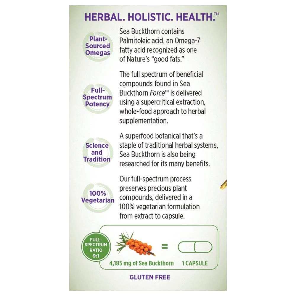 Health Supplements New Chapter Sea Buckthorn Force With Supercritical Organic Sea Buckthorn + Omega 7 + Non-GMO Ingredients - 60 Vegetarian Capsules 3 Health Supplements New Chapter Sea Buckthorn Force With Supercritical Organic Sea Buckthorn + Omega 7 + Non-GMO Ingredients - 60 Vegetarian Capsules