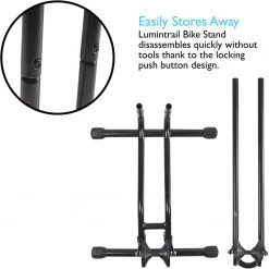 Outdoor Recreation Lumintrail Bicycle Floor Parking Rack Stand For Mountain And Road Bike BS-7076-02-2 Adjustable Fit Up To 29