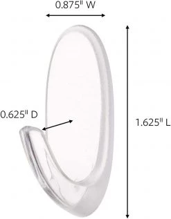 3M Command Hooks, Medium, Clear, 6-Hooks (17091CLR-6ES)