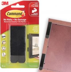 3M Command Picture Hanging Strips Heavy Duty, Large, Black, Holds 16 Lbs, 4-Pairs (17206BLK-ES) Outdoor Recreation