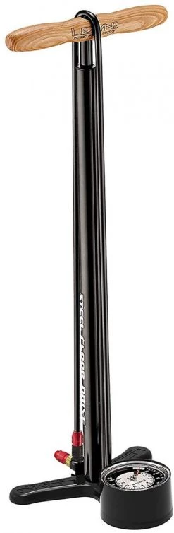 LEZYNE Steel Floor Drive Bicycle Tire Floor Pump, High-Pressure 220 PSI, Black