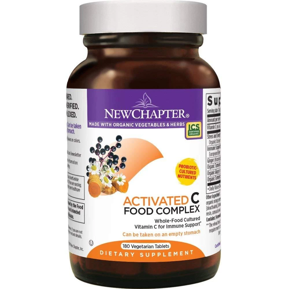New Chapter Activated C Food Complex Whole-Food Cultured Vitamin C For Immune Support - 180 Tablets Health Supplements 1 New Chapter Activated C Food Complex Whole-Food Cultured Vitamin C For Immune Support - 180 Tablets Health Supplements