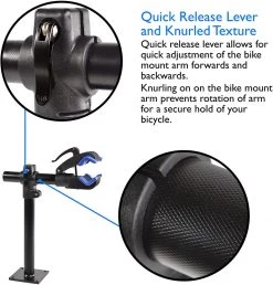 Lumintrail Bike Repair Stand BS-7078-15-01 For Mountain & Road Bikes, Wall & Workbench Mountable Workstand With Quick Clamp Lever Outdoor Recreation