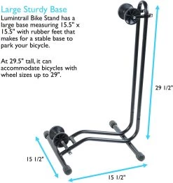 Outdoor Recreation Lumintrail Bicycle Floor Parking Rack Stand For Mountain And Road Bike BS-7076-02-2 Adjustable Fit Up To 29