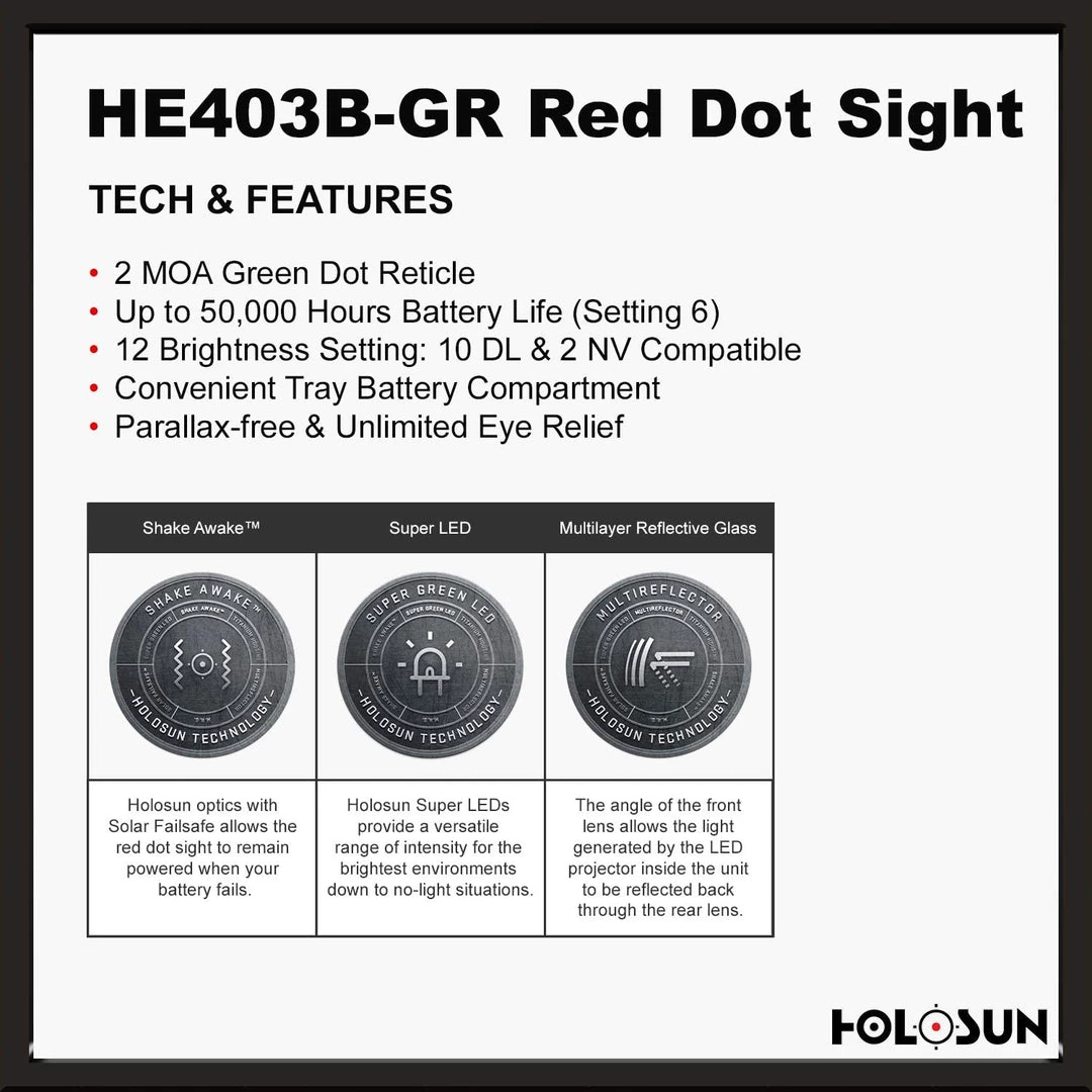 Holosun HE403B-GR Red Dot Sight 5 Holosun HE403B-GR Red Dot Sight