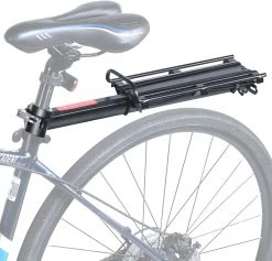 Lumintrail Bike Cargo Rack LC-671-02, Seatpost Mounted Bicycle Luggage Carrier With 20 LBs Weight Capacity For Trunk Bags And Quick Release Handle