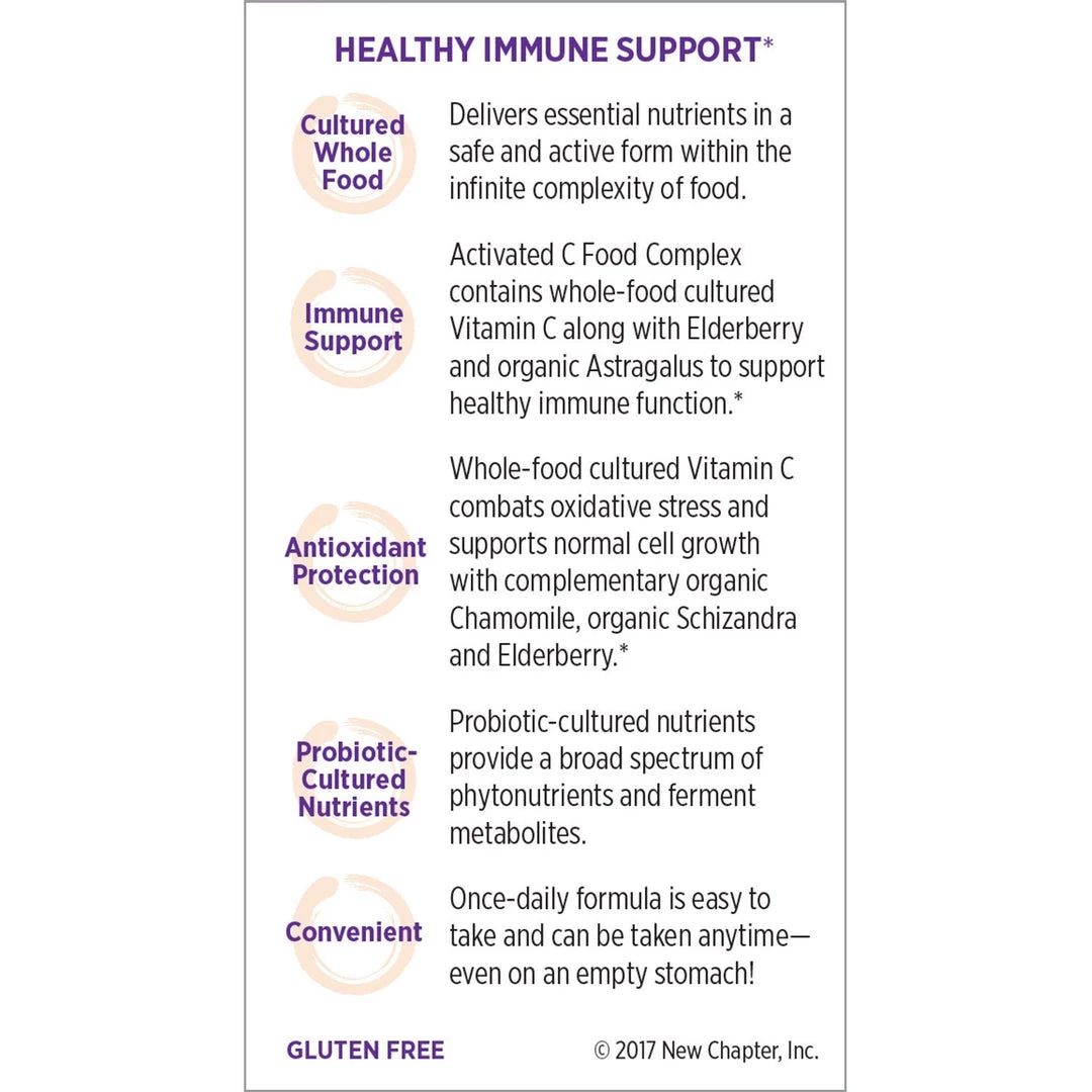 New Chapter Activated C Food Complex Whole-Food Cultured Vitamin C For Immune Support - 180 Tablets Health Supplements 5 New Chapter Activated C Food Complex Whole-Food Cultured Vitamin C For Immune Support - 180 Tablets Health Supplements