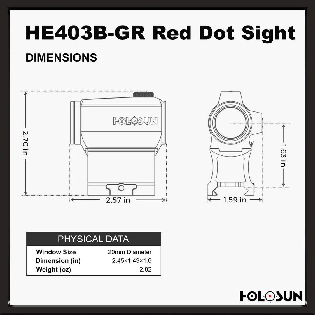 Holosun HE403B-GR Red Dot Sight 7 Holosun HE403B-GR Red Dot Sight