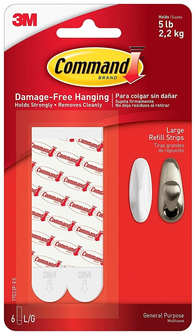 3M Outdoor Recreation Command Mounting Refill Strips, Large, 6-Strip 1 3M Outdoor Recreation Command Mounting Refill Strips, Large, 6-Strip