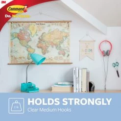 3M Command Hooks, Medium, Clear, 6-Hooks (17091CLR-6ES) 9 3M Command Hooks, Medium, Clear, 6-Hooks (17091CLR-6ES)
