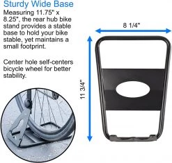Lumintrail Bike Floor Hub Mount BS-7078-03-4 Rear Parking Rack Stand For Mountain And Road Bicycle, Adjustable Fit Up To 29