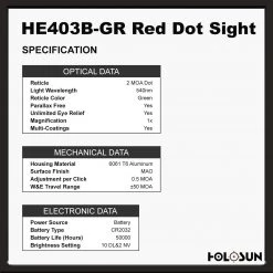 Holosun HE403B-GR Red Dot Sight 12 Holosun HE403B-GR Red Dot Sight