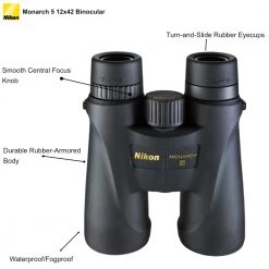 Sport Optics Nikon Monarch 5 12x42 Binoculars Compact Binocular Black (7578)