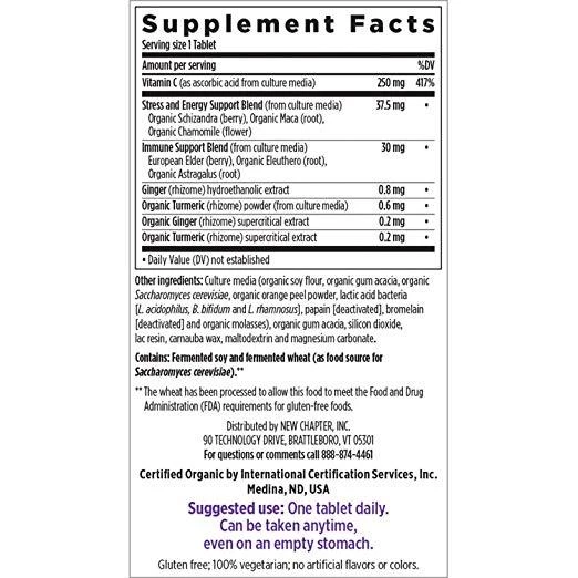 New Chapter Activated C Food Complex Whole-Food Cultured Vitamin C For Immune Support - 180 Tablets Health Supplements 2 New Chapter Activated C Food Complex Whole-Food Cultured Vitamin C For Immune Support - 180 Tablets Health Supplements