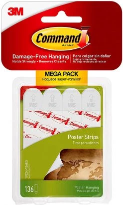 LightJunction Command Poster Hanging Strips, 136-Strips, Decorate Damage-Free 17024-136ES Outdoor Recreation