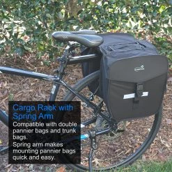 Lumintrail Bike Cargo Rack LC-671-09-05 Seatpost Mounted Bicycle Luggage Carrier With Adjustable Frame-Mount Arms, For Trunk Bags And Pannier Bags, 55 LBs Weight Capacity