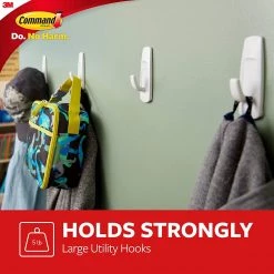 3M Command Large Utility Hook, White, 3-Hooks, 6-Strips (17003-3ES) 11 3M Command Large Utility Hook, White, 3-Hooks, 6-Strips (17003-3ES)