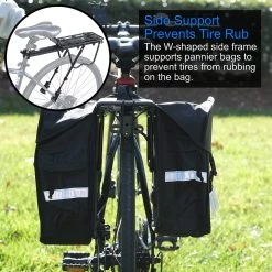 Lumintrail Bike Cargo Rack LC-671-09-05 Seatpost Mounted Bicycle Luggage Carrier With Adjustable Frame-Mount Arms, For Trunk Bags And Pannier Bags, 55 LBs Weight Capacity