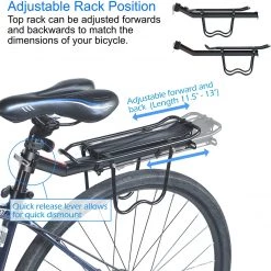 Lumintrail Bike Cargo Rack, Seatpost Mounted Bicycle Luggage Carrier With Side Tire Guards, For Trunk Bags And Pannier Bags, 20 LBs Weight Capacity Outdoor Recreation