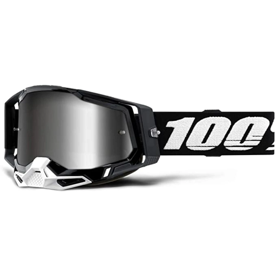 100% Racecraft 2 Goggle, Black Frame With Silver Mirror Lens 2 100% Racecraft 2 Goggle, Black Frame With Silver Mirror Lens